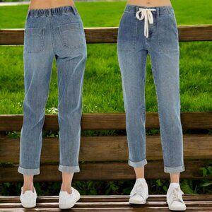 NWT JUDY BLUE (18W) High Waist Pull On Double Roll Cuff Jogger Denim